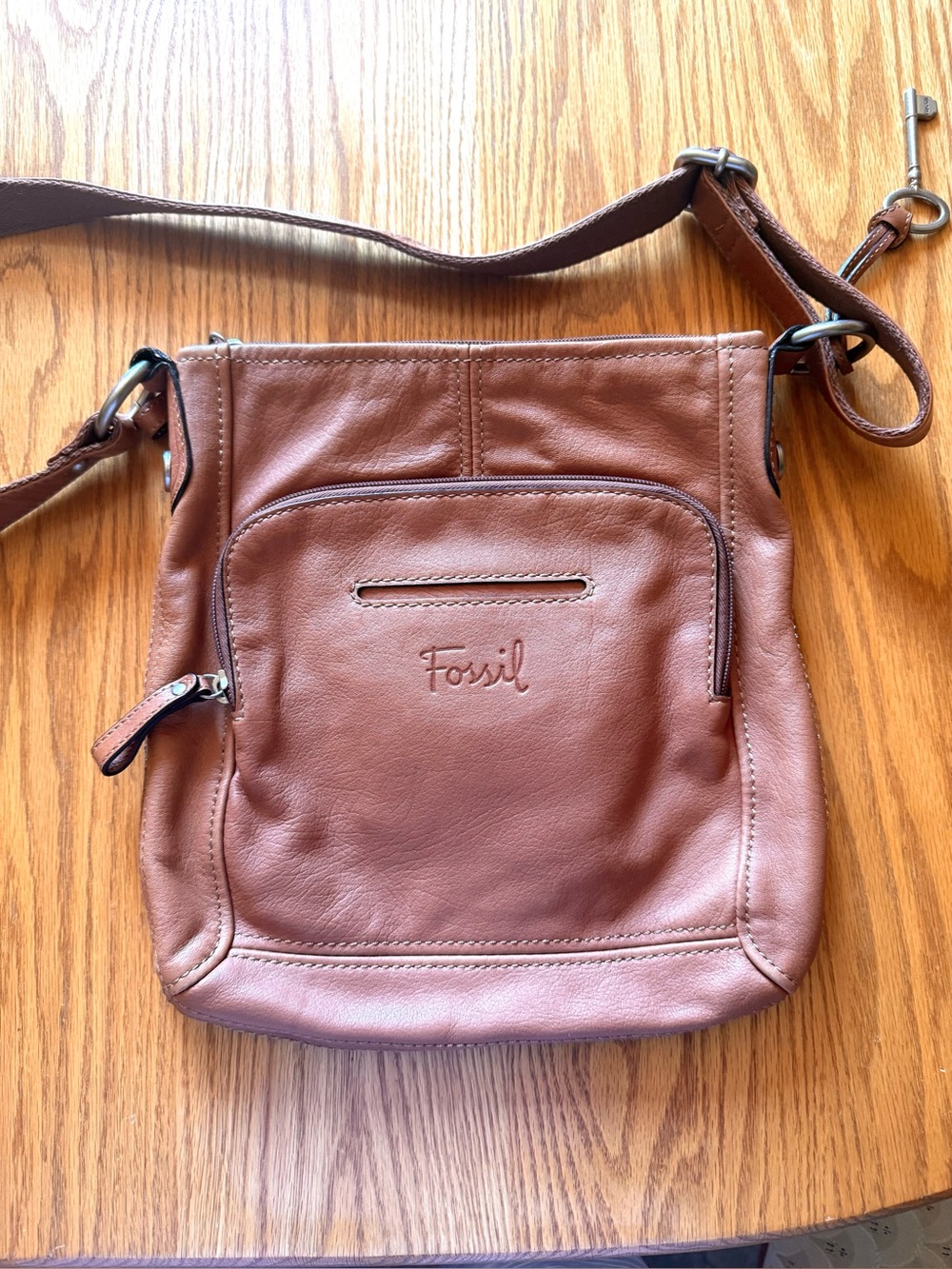 Fossil Tan Leather Crossbody Purse NWOT